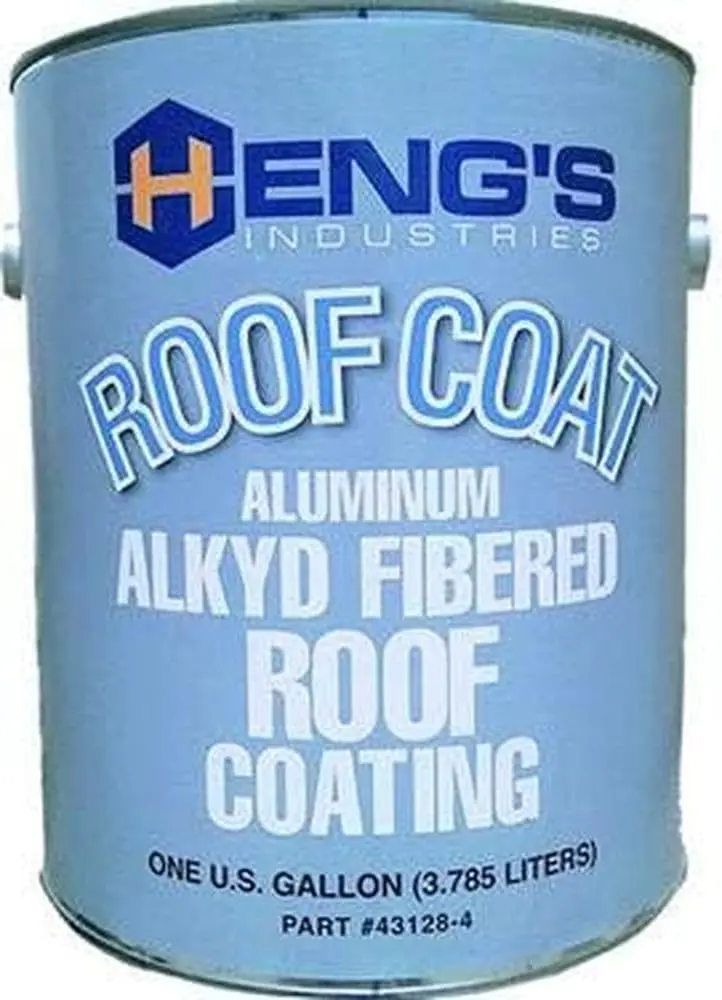 Hengs 43128-4 Alkyd Fibered Roof Coating, Aluminum, Gal., 4/Case 1