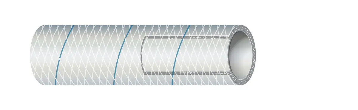 Shield 16-164-0345 Shields Marine Hose Clear Reinforced Series 164 Pvc Tubing W/, Blue Tracer 2