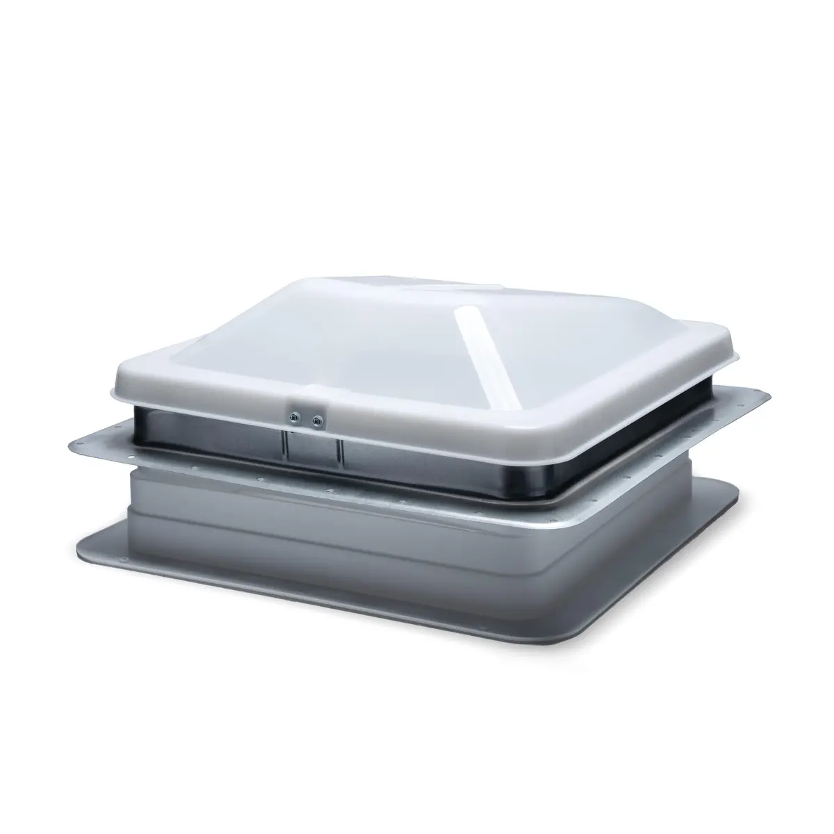 Hengs 71111A-C1g1 Standard Mount Metal Base Vent, Galvanized Base, White Lid, Manual 1