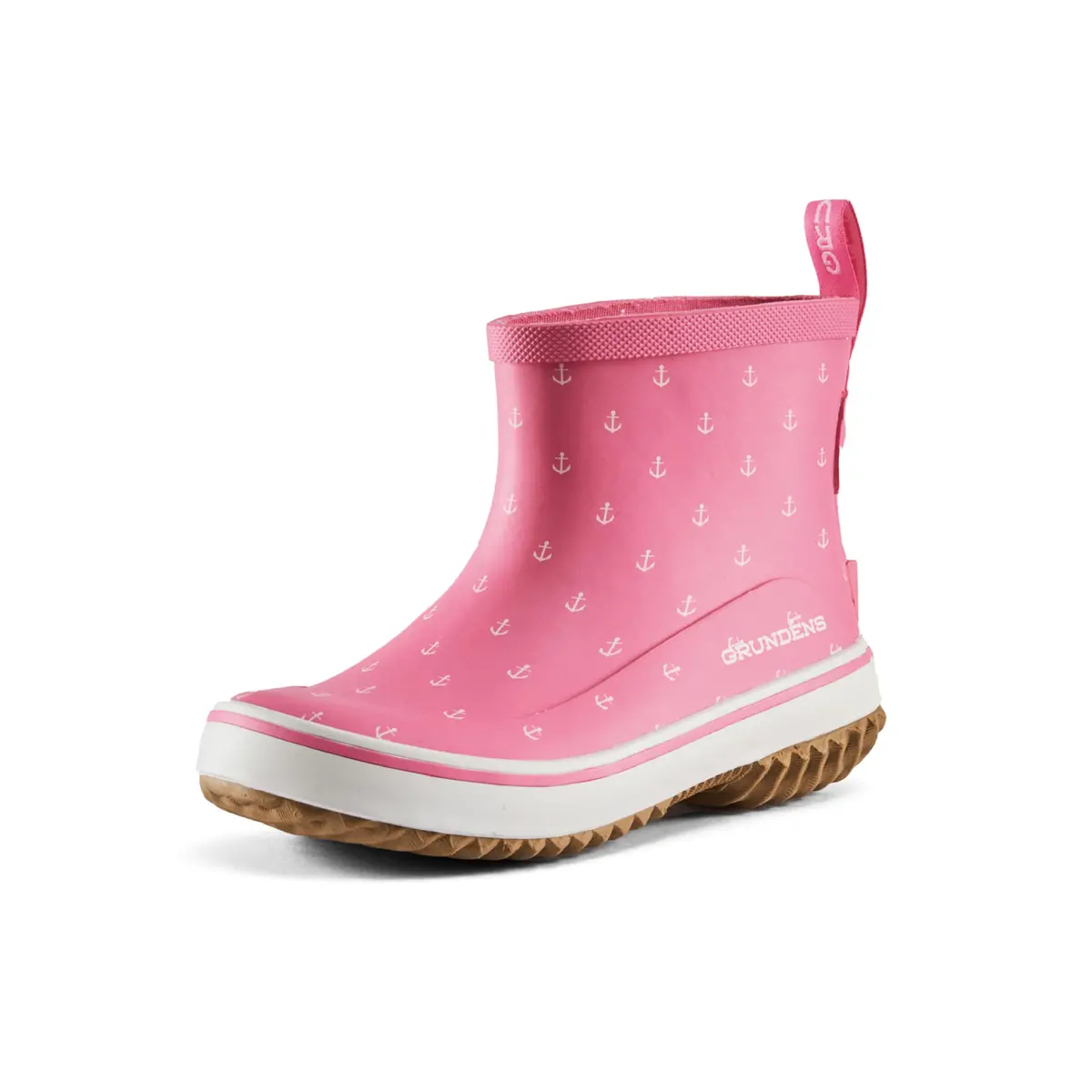 Grundens 60065-629-2001 Kid’S Guppy Rain Boot-Pink Anchor Print-1 1