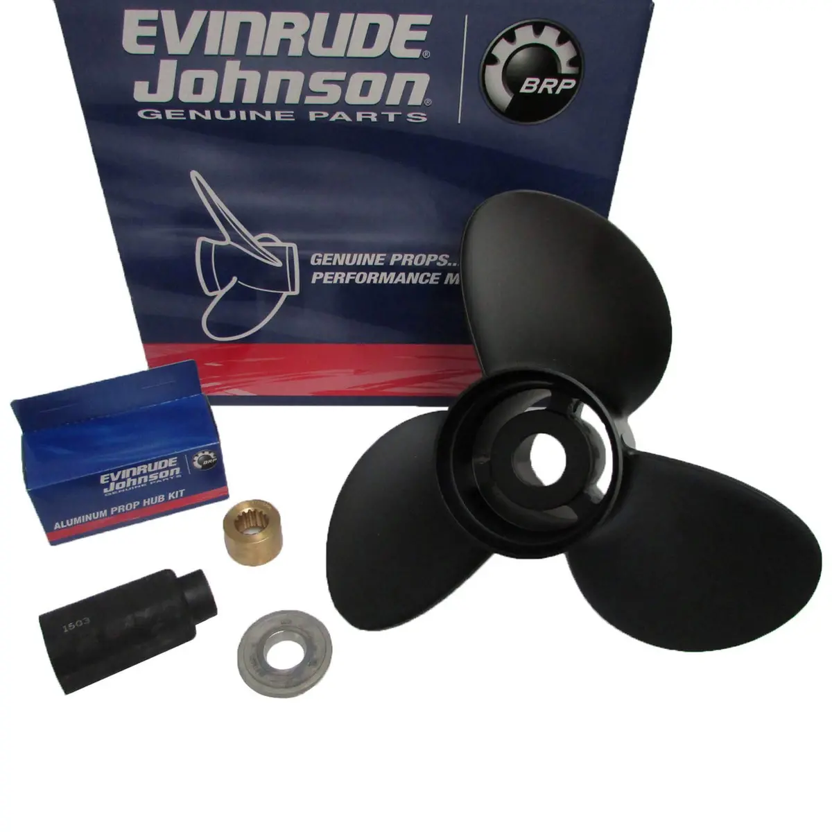 Johnson Evinrude Brp 765187 Propeller Aluminum 14.8 X 17 3 Blade Rh 1
