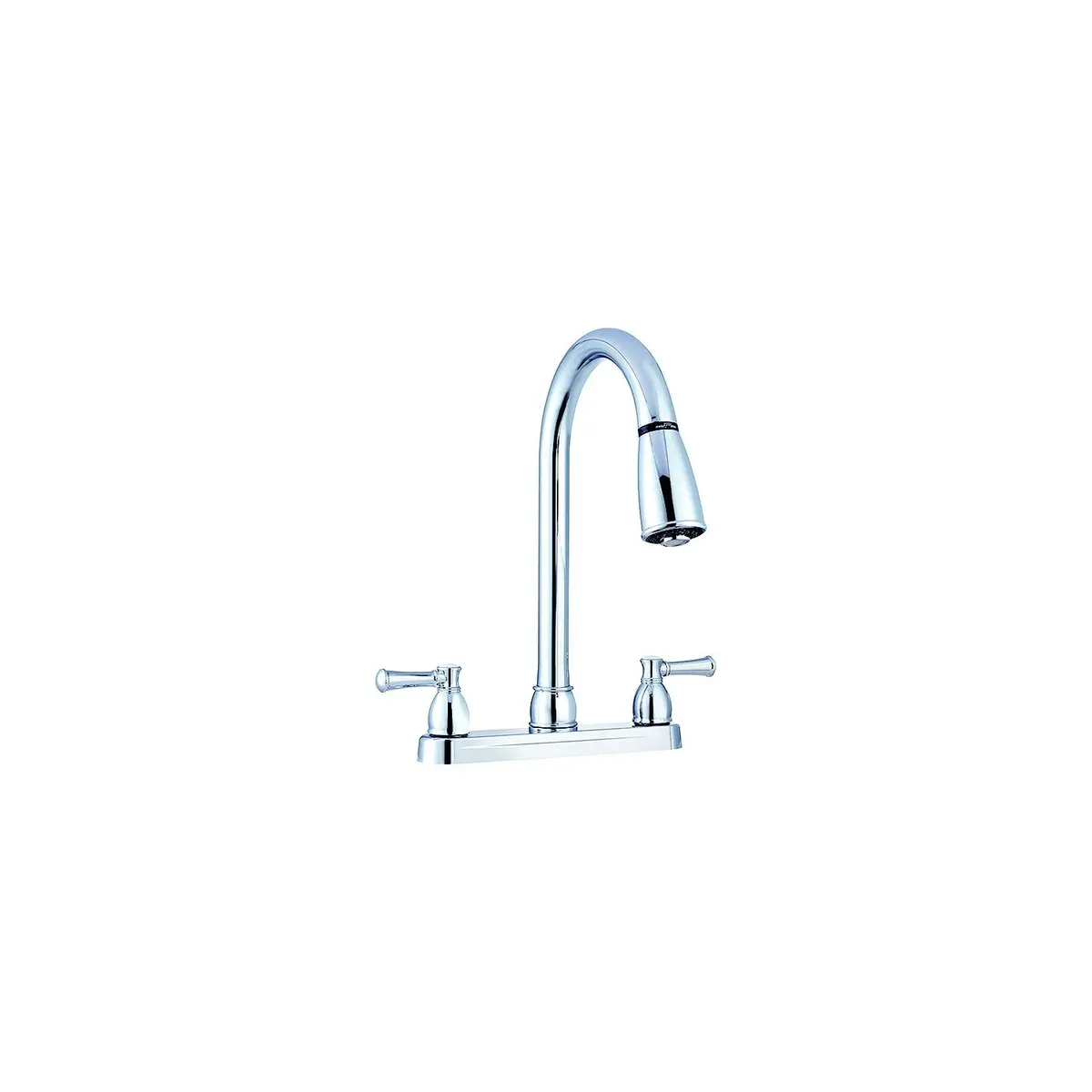 Dura Faucet Df-Pk350l-Cp Non-Metallic Dual Lever Pull-Down Kitchen Faucet, Chrome Polished 1