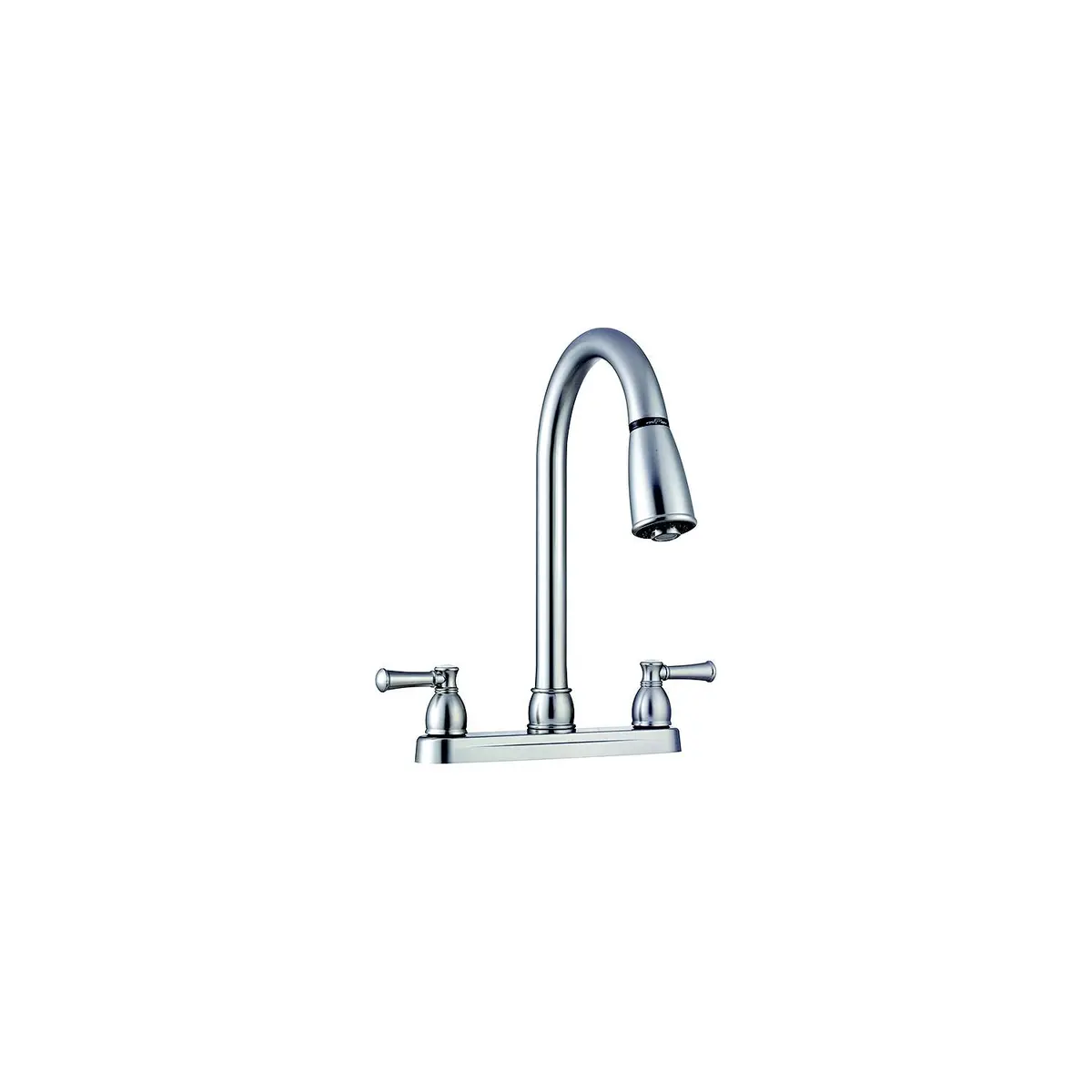 Dura Faucet Df-Pk350l-Sn Non-Metallic Dual Lever Pull-Down Kitchen Faucet, Satin Nickel 1