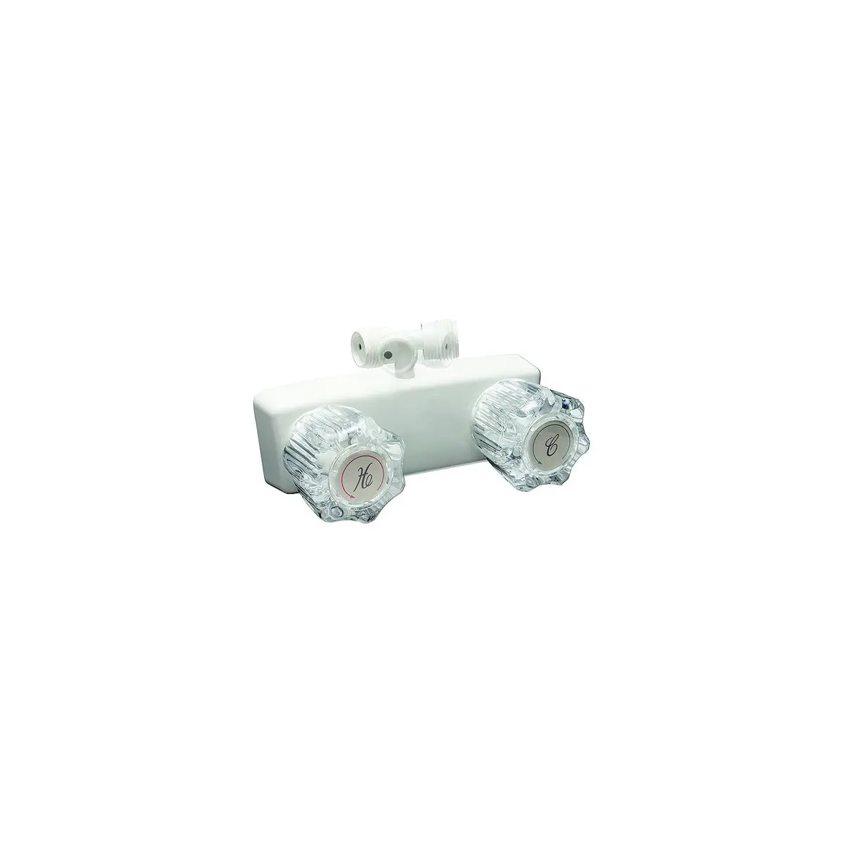 Dura Faucet Df-Sa100a1-Wt Exterior Shower Faucet, White W/Smoked Knobs 2