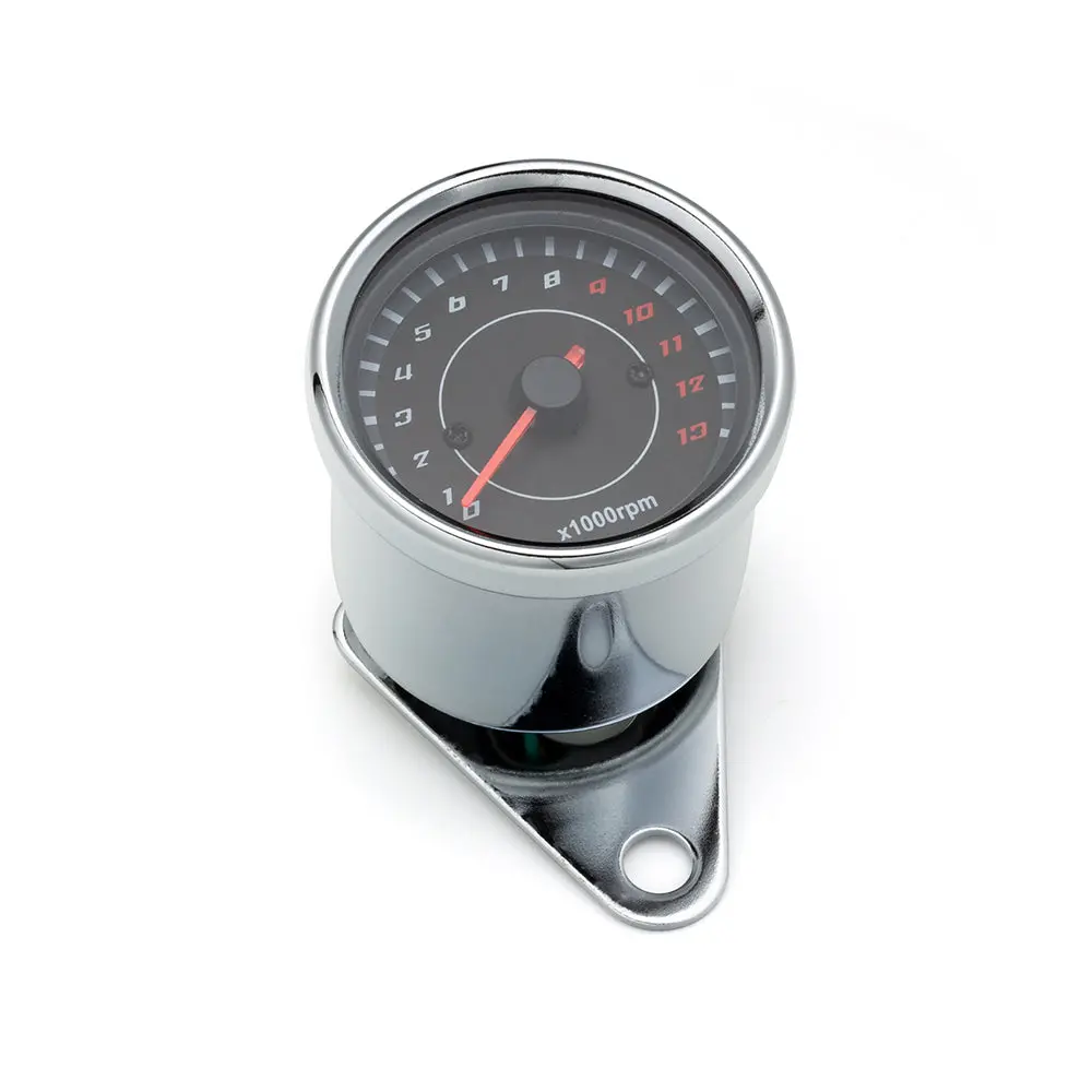 Max-Inc 65Mm Universal Chrome Electronic Tachometer + Mounting Bracket 1