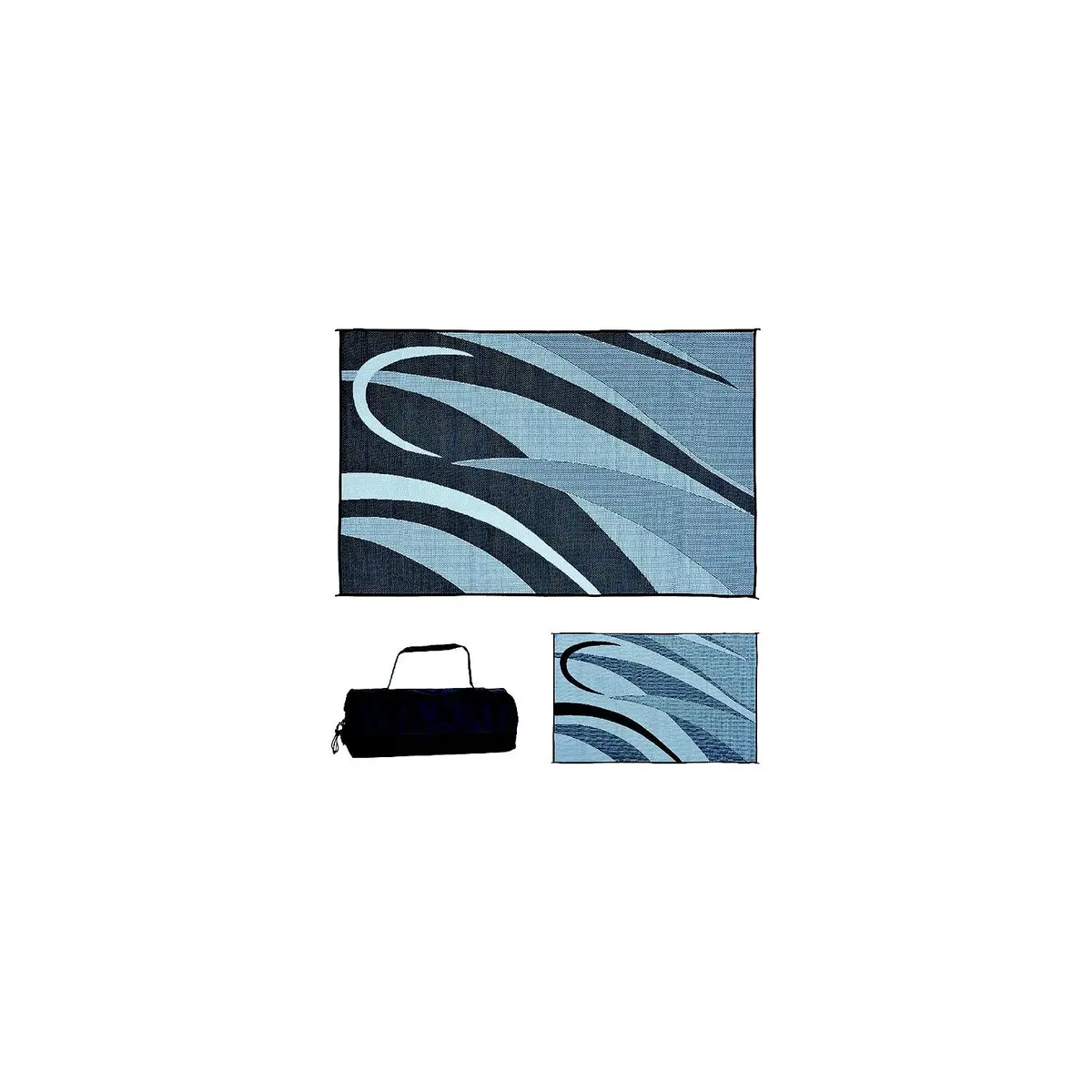 Ming's Mark Gc1-Blk/Slvr Reversible Mat, Graphic Black/Silver, 8' X 20' 1