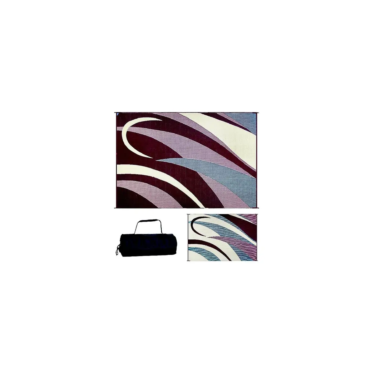 Ming's Mark Gc5-Burg/Blk Reversible Mat, Graphic Burgundy/Beige, 8' X 20' 2