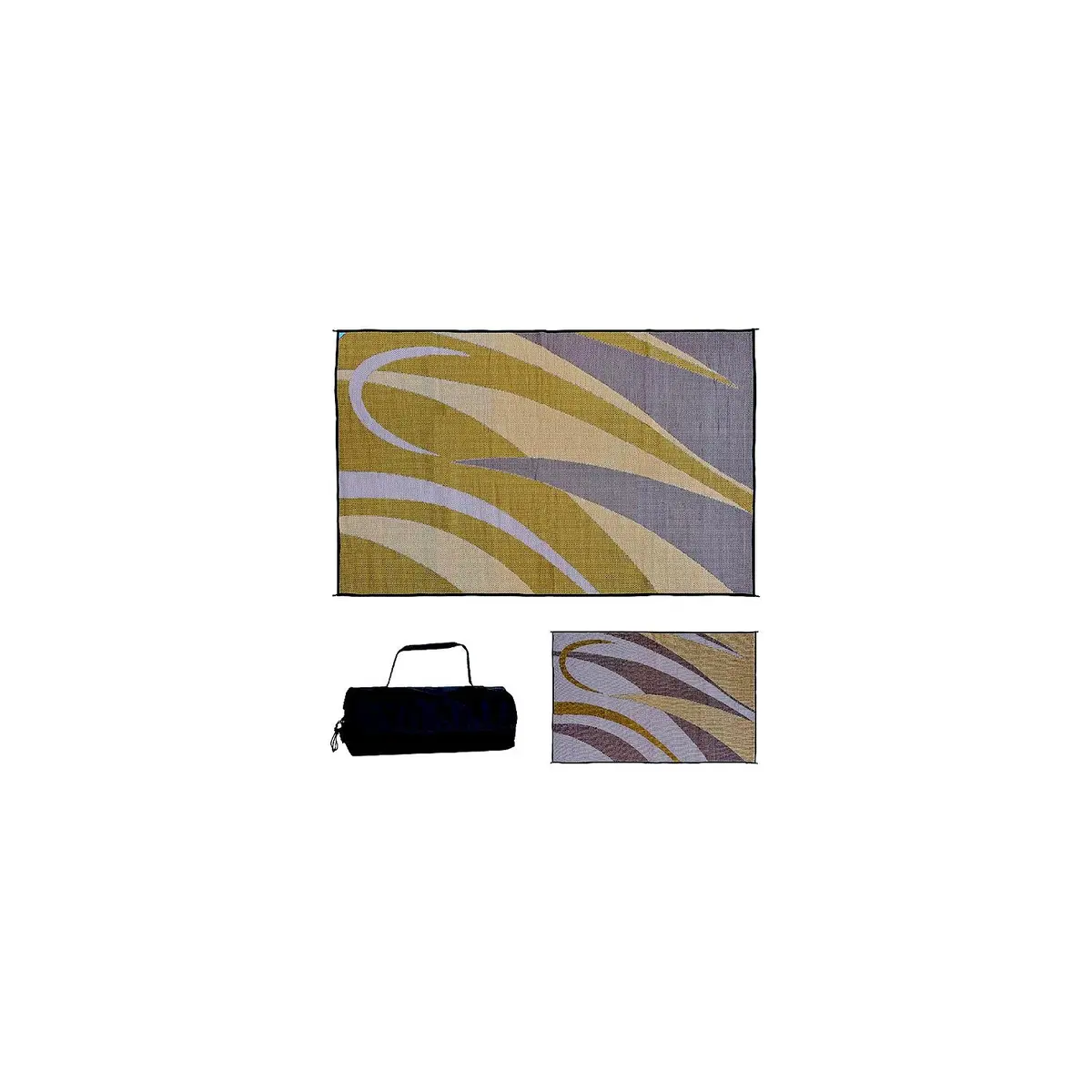 Ming's Mark Gc7-Brn/Gold Reversible Mat, Graphic Brown/Gold, 8' X 20' 1