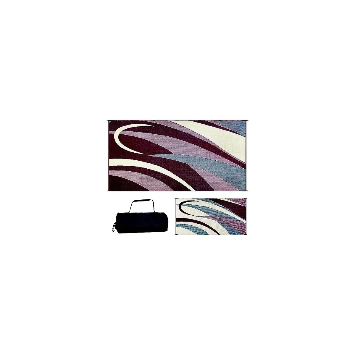 Ming's Mark Gb5-Burg/Blk Reversible Mat, Graphic Burgundy/Beige, 8' X 16' 1