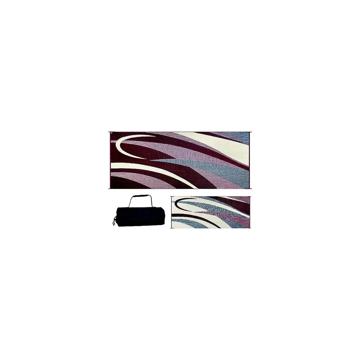 Ming's Mark Gc5-Burg/Blk Reversible Mat, Graphic Burgundy/Beige, 8' X 20' 1