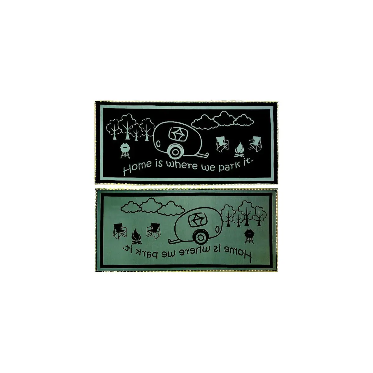 Ming's Mark Lrvh8181 Mings Mark Reversible Mat W/110V Led Lights, 8' X 18', Black/White 1