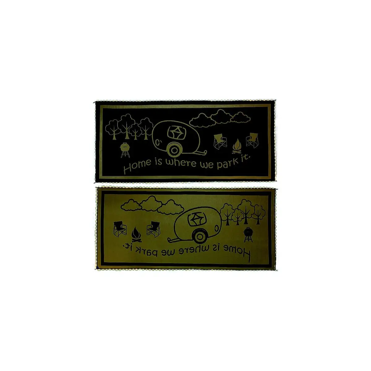 Ming's Mark Lrvh8187 Mings Mark Reversible Mat W/110V Led Lights, 8' X 18', Brown/Beige 1