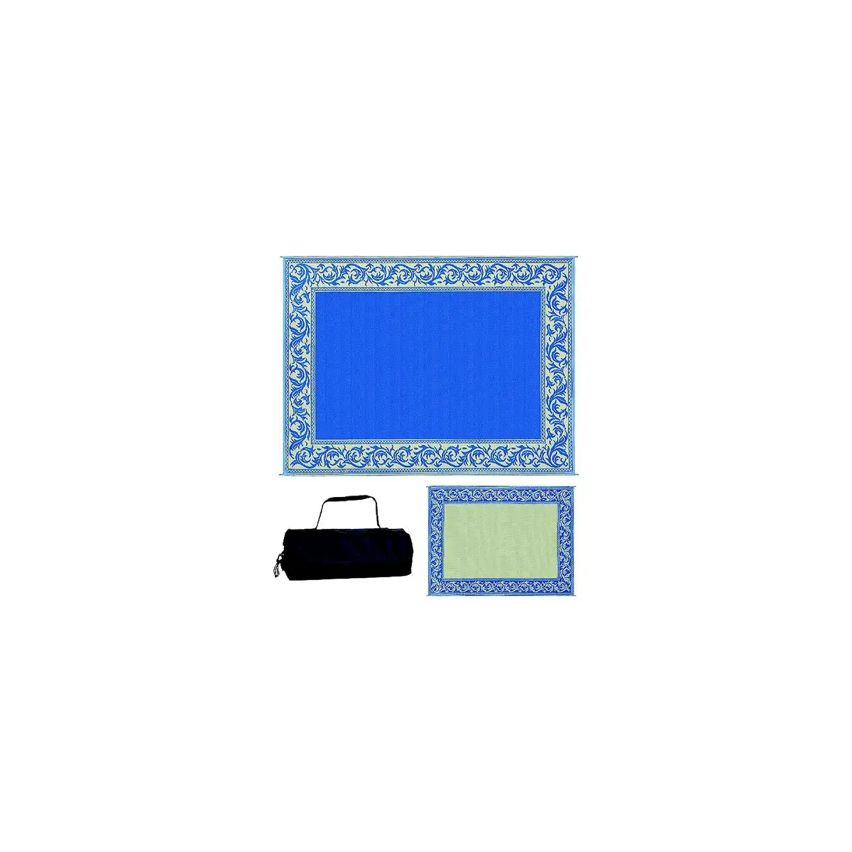 Ming's Mark Ra3-Blu/Beige Reversible Mat, Classical Blue/Beige, 9' X 12' 1