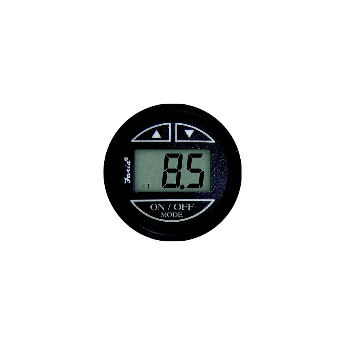 Faria F12850 Digital Depth Sounder, Euro Black W/Transom Transducer 1