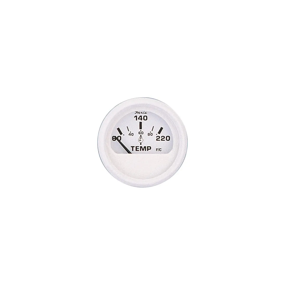 Faria F13113 Dress White 2" Cylinder Head Temperature Gauge W/ Sender (60-220F) 1