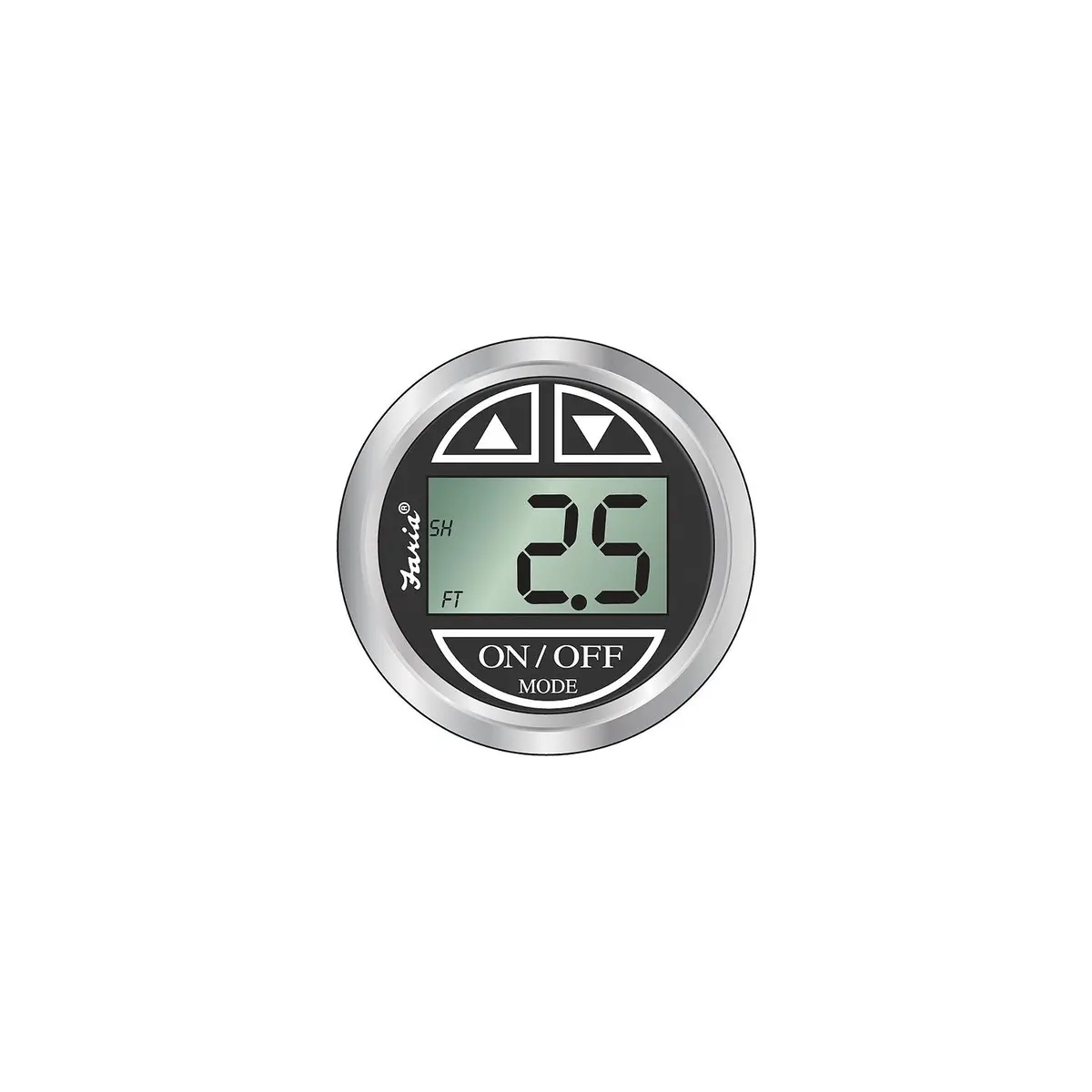 Faria F13750 Digital Depth Sounder, Chesapeake Ss Black W/Transom Transducer 1