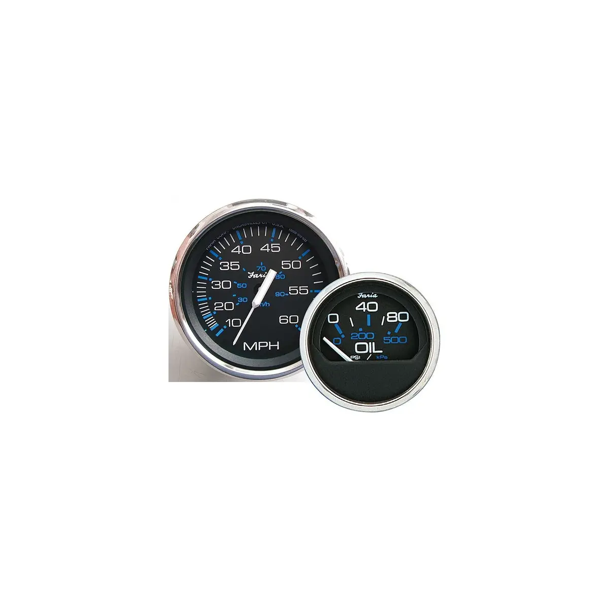 Faria F33704 Chesapeake Ss Black 4" Gauge Mechanical Speedometer 1