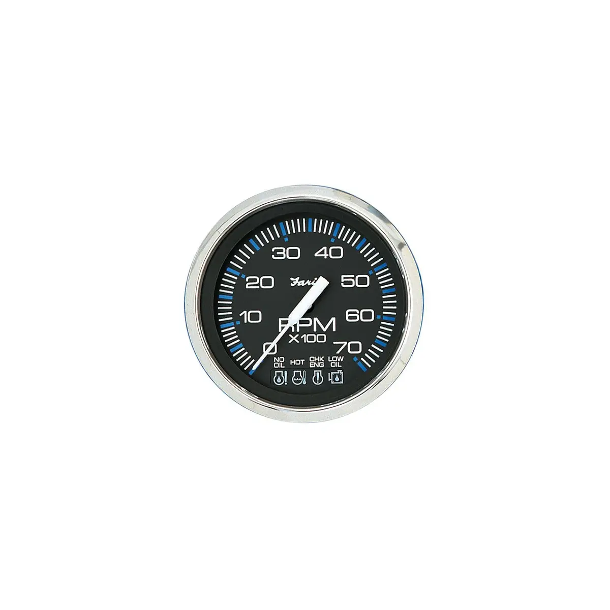 Faria F33750 Chesapeake Ss Black 4" Gauge 7000 Rpm Tachometer W/ System Check, Indicator (Gas) (J/E Outboard) 1