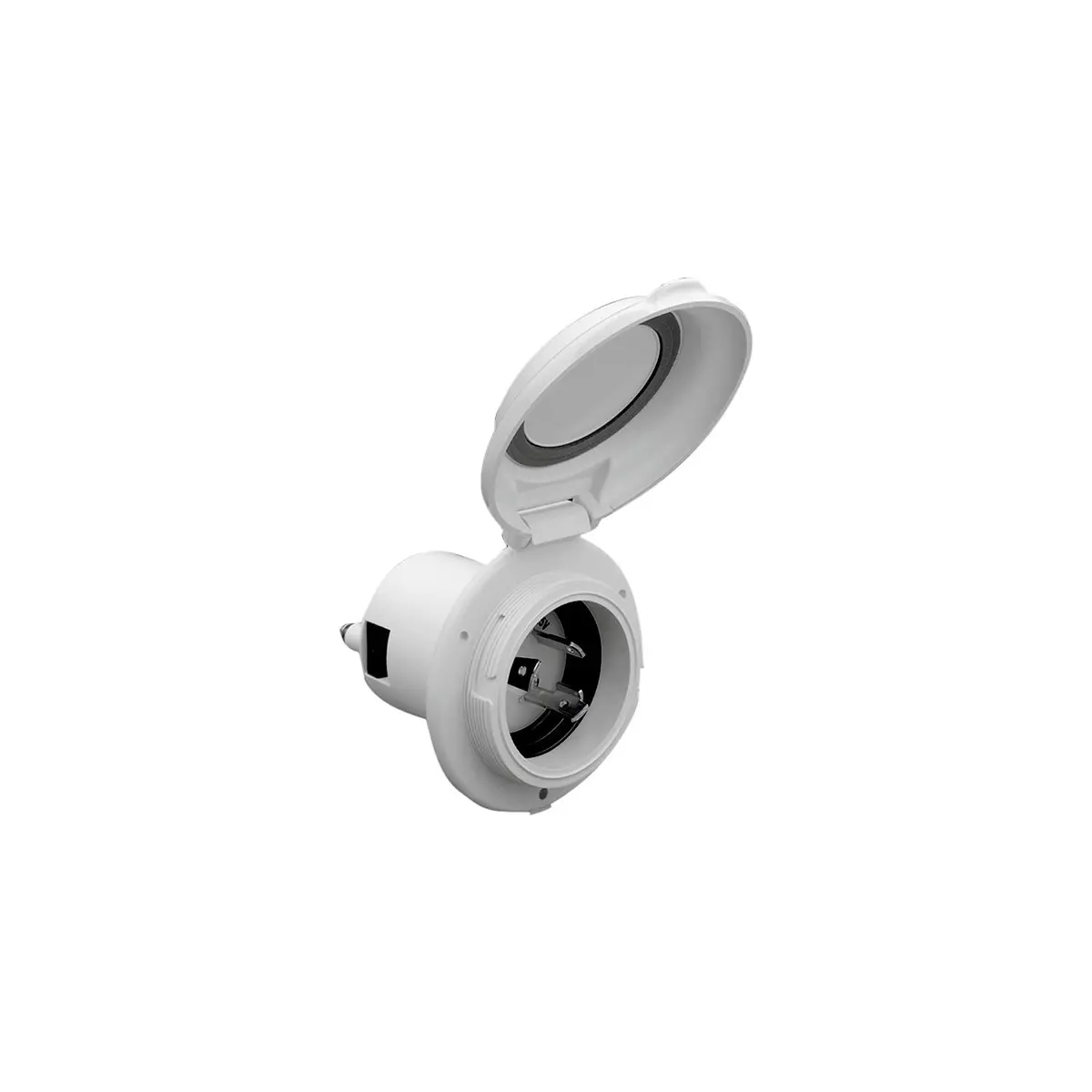 Park Power 304El-Brv Power Inlet, 30A White Contoured 1
