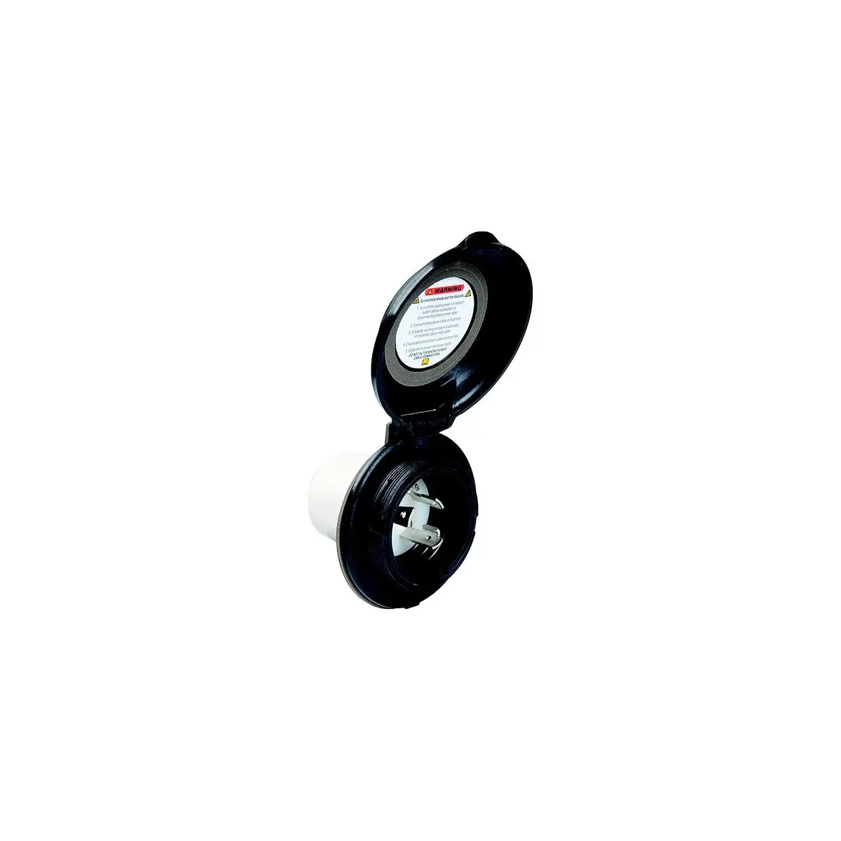 Park Power 304El-Brv.Blk Power Inlet, 30A Black Contoured 1