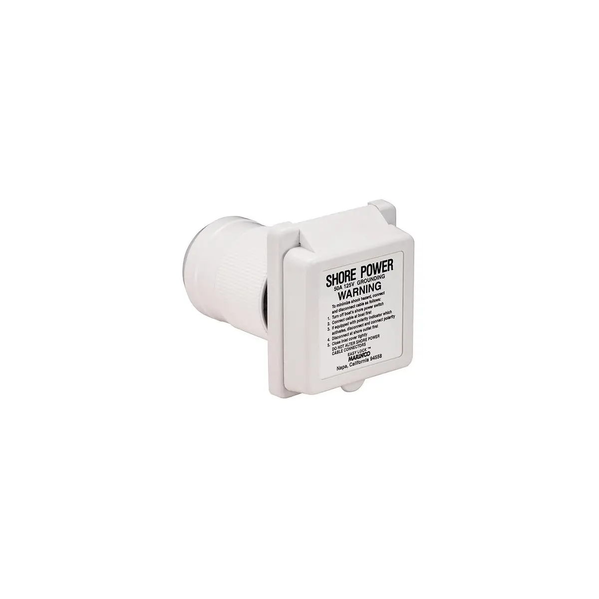 Marinco 6351El-B 50 Amp 125V Power Inlet With Stainless Steel Trim 1