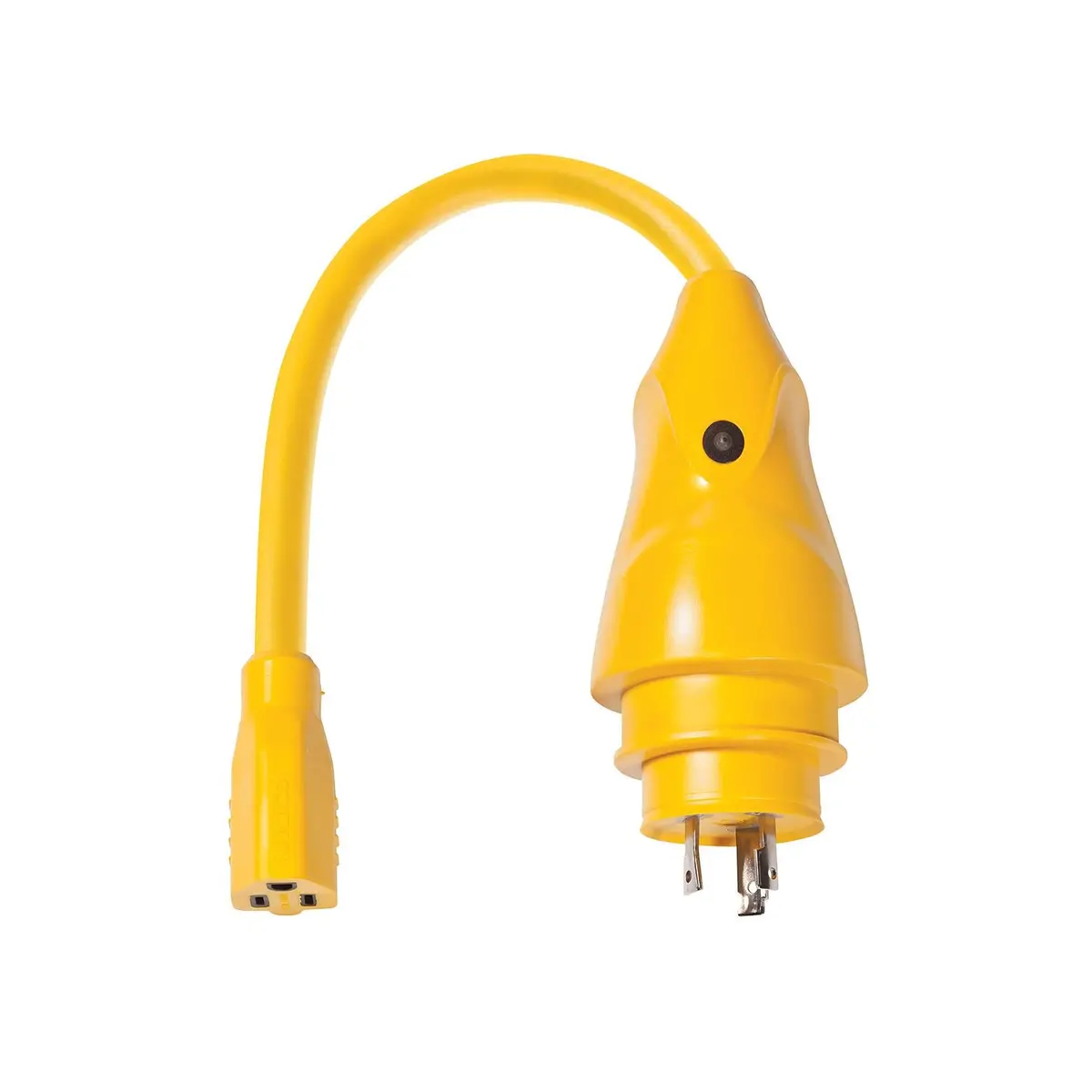 Marinco P30-15 Eel Pigtail Adapter Dock Side Male 30A 125V Locking To Boat Side, Female 15A 125V Straight Blade 1