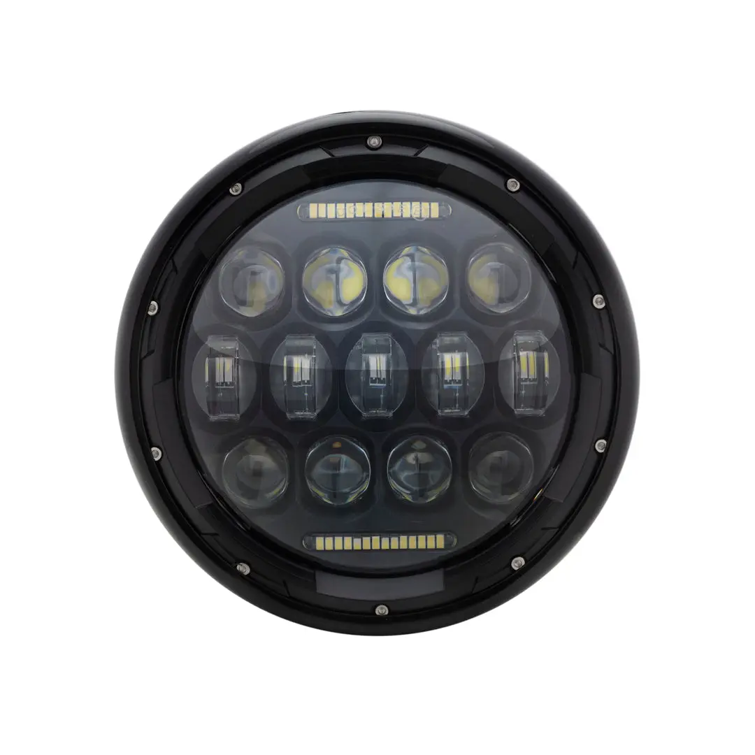 Max-Inc 7.7" Gloss Black Metal Multi Projector Led Headlight 1