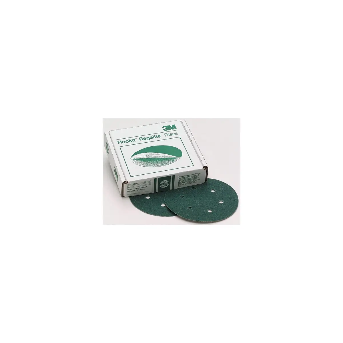 3M 612 6" 80E D/F Green Hookit Discs 1