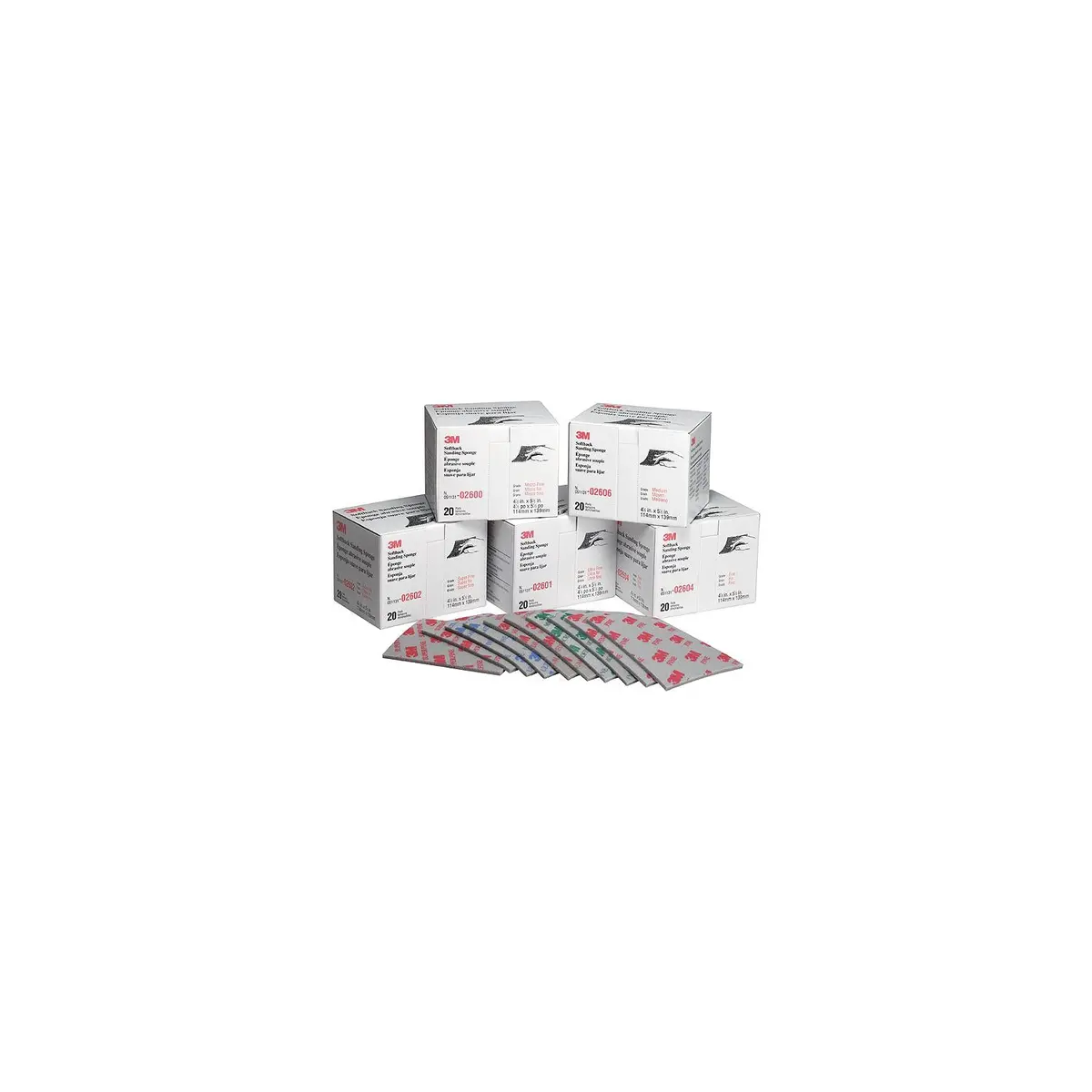 3M 2604 Fine Sanding Sponges 20/Box 1