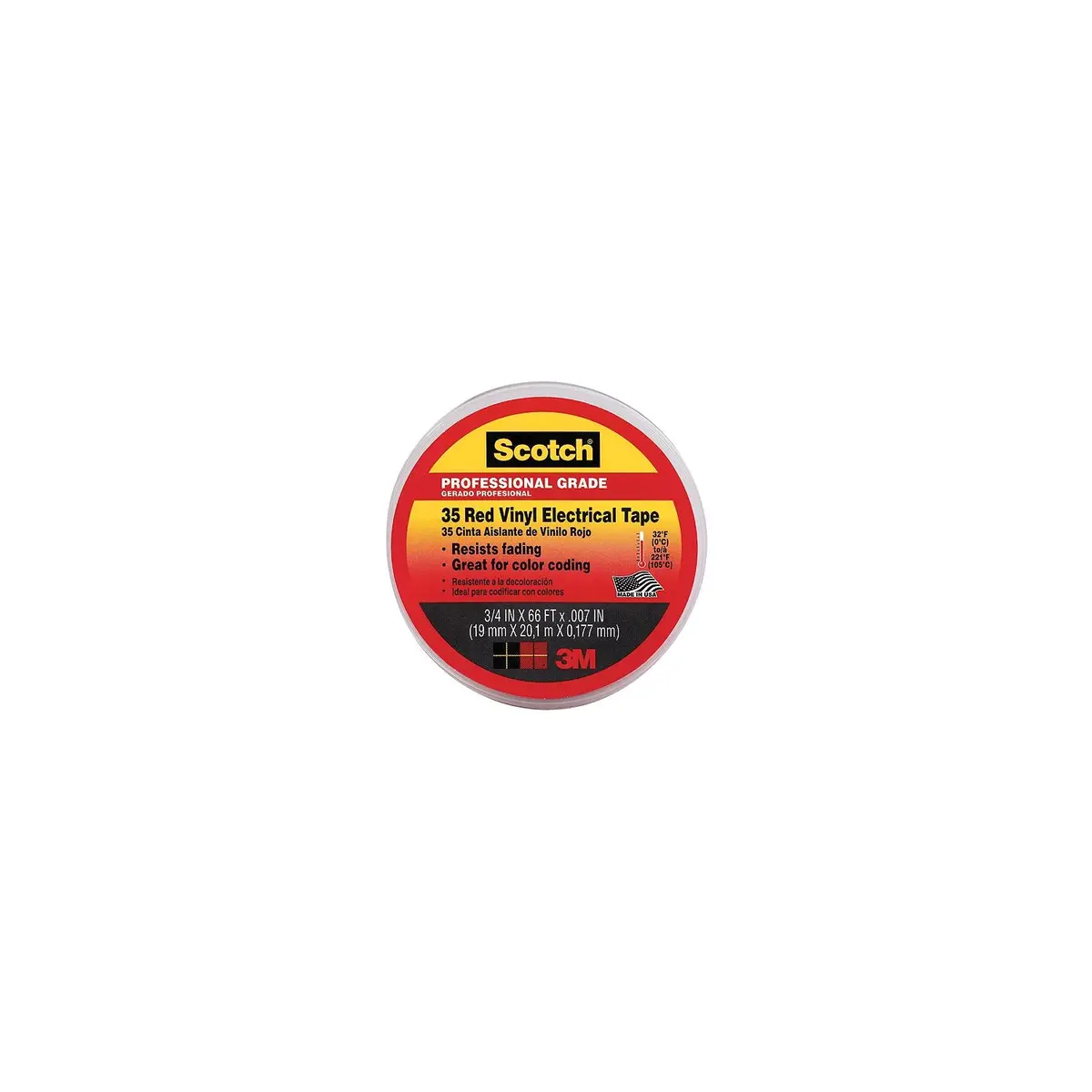 3M 10810 #35 Vinyl Elect Tape 3/4 Red 1