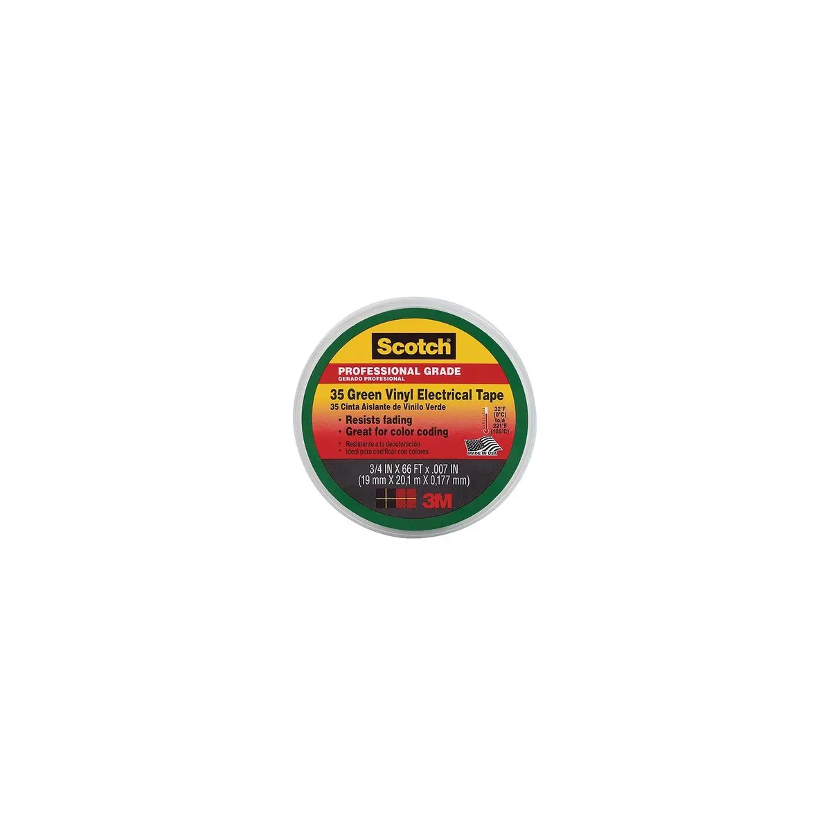 3M 10851 #35 Vinyl Elect Tape 3/4 Green 1