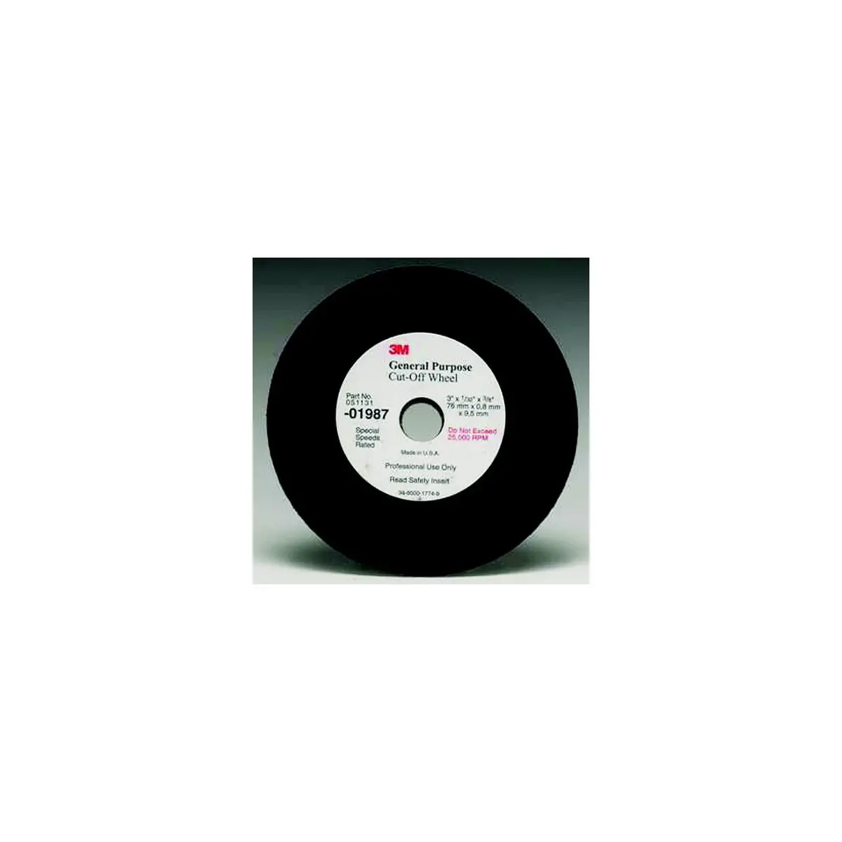 3M 01987 Cut Off Wheel 3" X 1/32 X 3/8 1