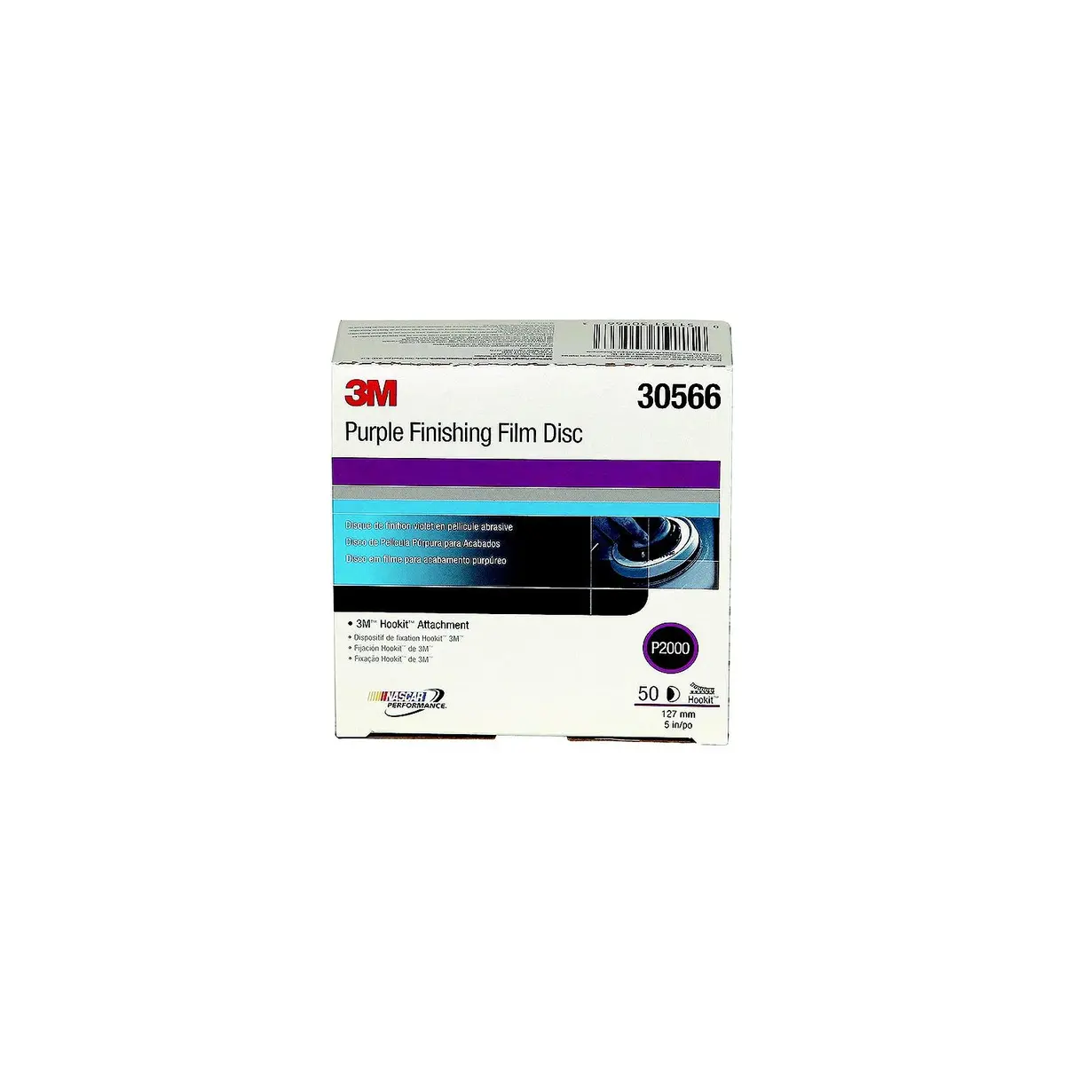 3M 30566 Hookit Purple Finishing Film Discs, 50/Box 1
