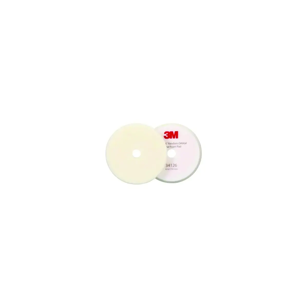 3M 34126 Marine Perfect-It Random Orbital Foam Compounding Pad, 6" Coarse, White 2 Pads/Bag 1