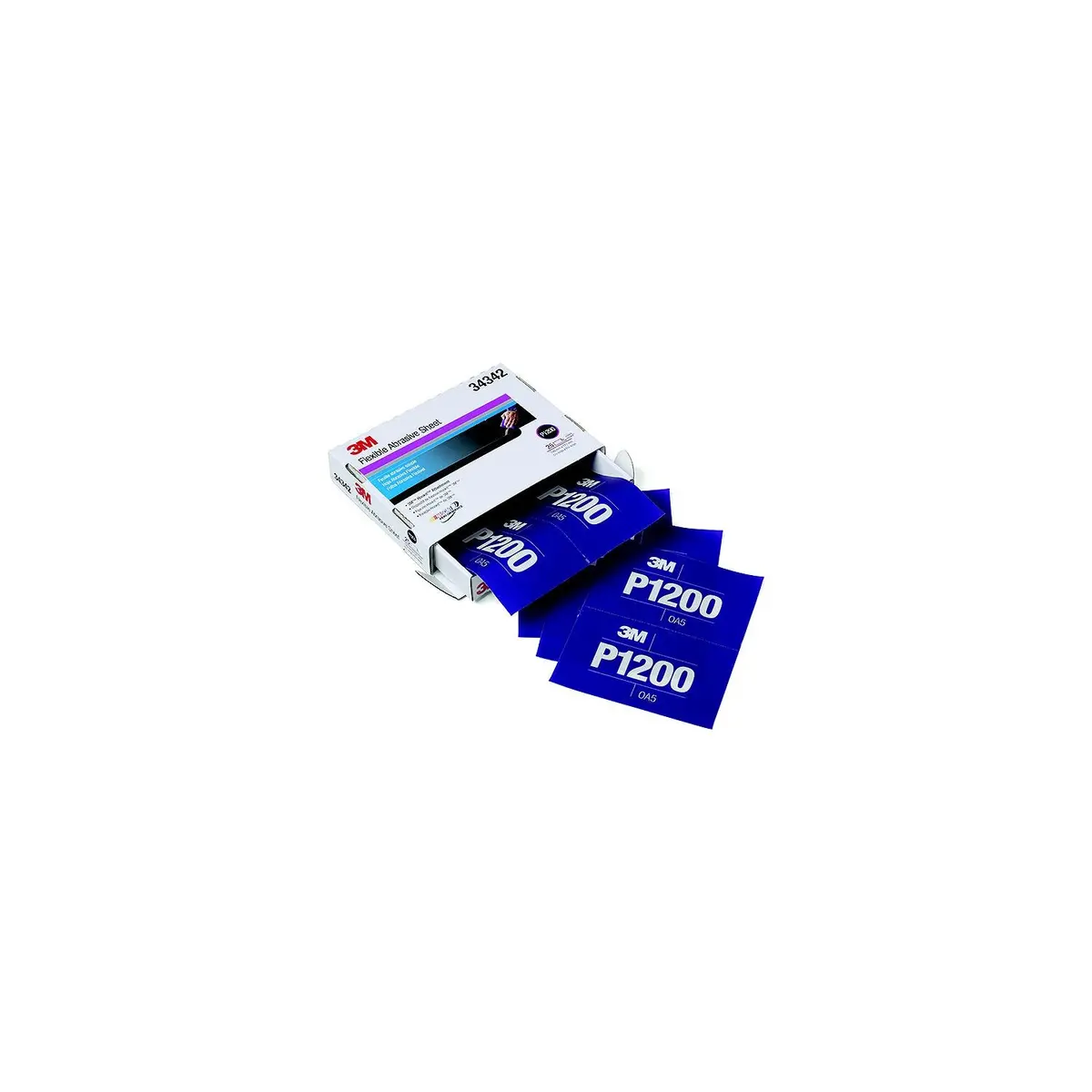 3M 34342 Hookit Flexible Abrasive Hand Sheet, P1200, 25/Pk 1