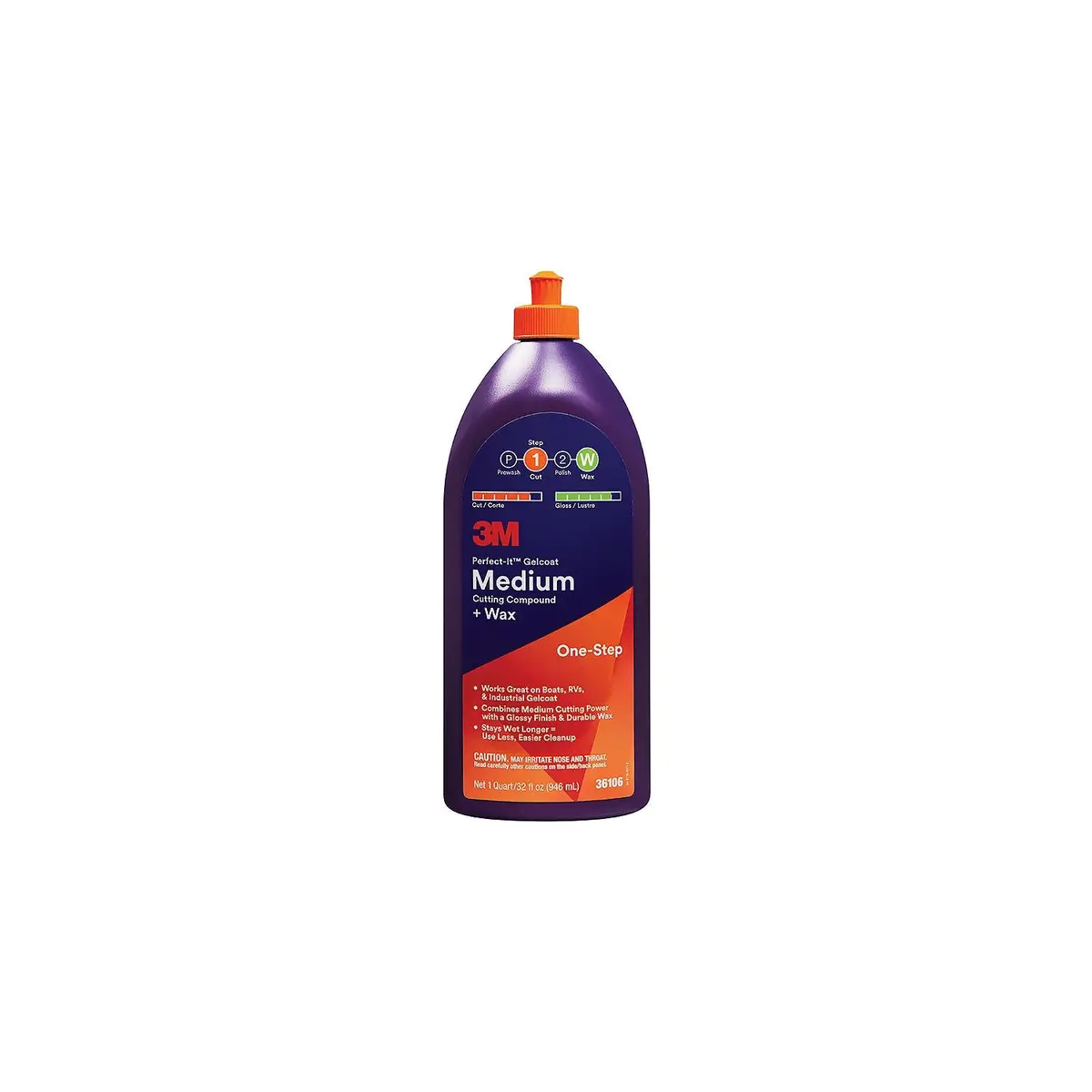 3M 051131-36107 Perfect-It Gelcoat Medium Cutting Compound/Wax, Gal. 1