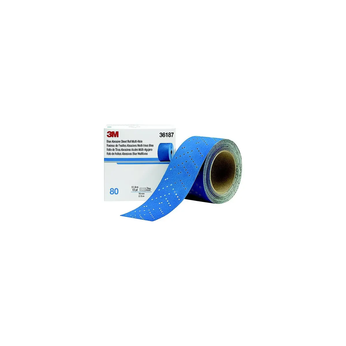 3M 36198 Blue Abrasive Hookit Sheet Roll, 2-3/4" X 13 Yards 1