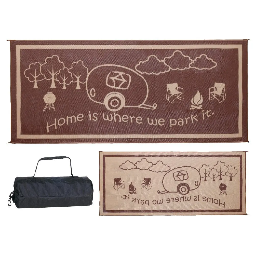 Ming's Mark Rh8187 Reversible Mat, Brown/Beige, Rv Home, 8' X 18' 1
