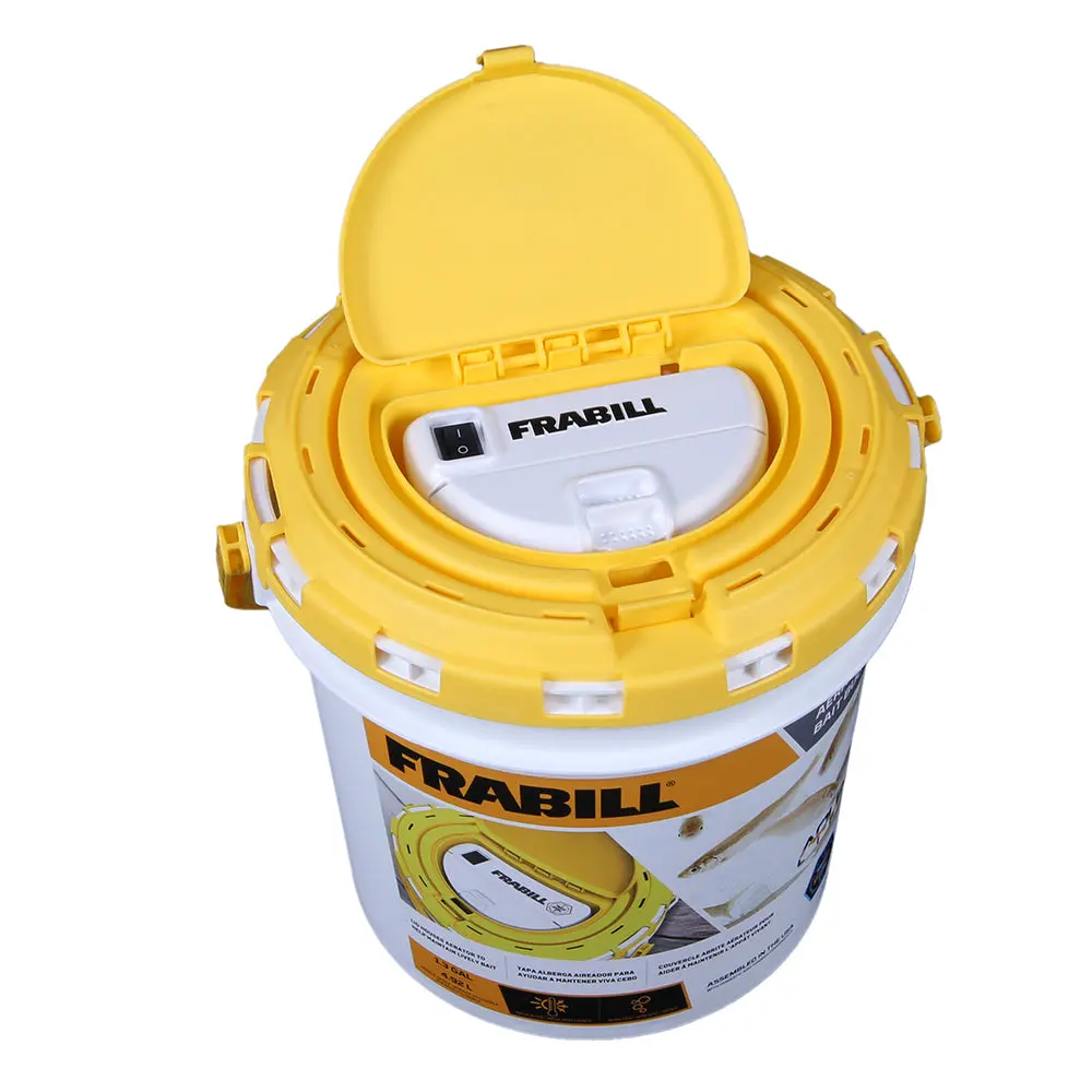 Frabill Pmc4825 Dual Fish Bait Bucket W/Aerator Built-In 1