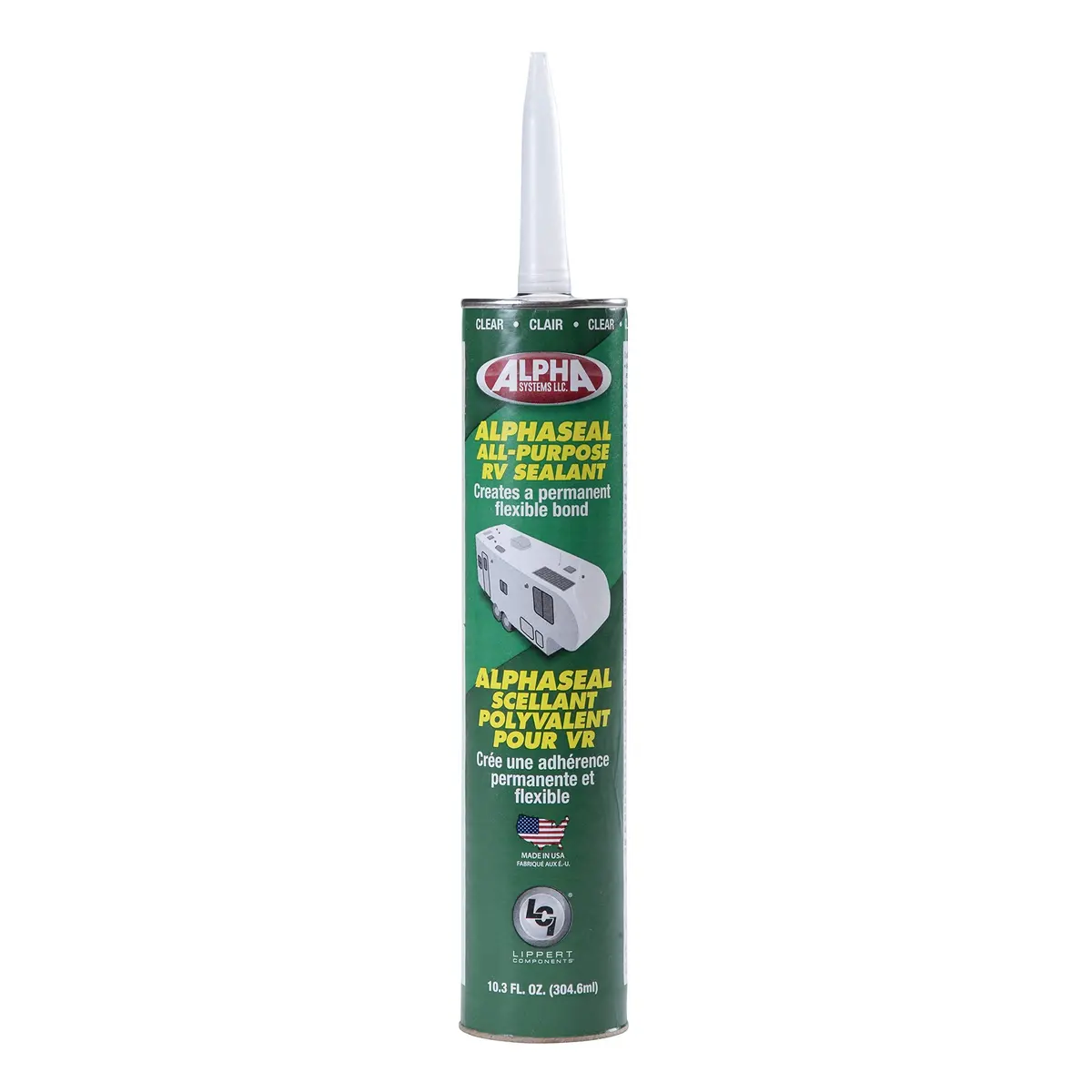 Lippert 862224 Alpha Systems Alphaseal All Purpose Rv Sealant, 10.3 Oz Tube, Clear 2