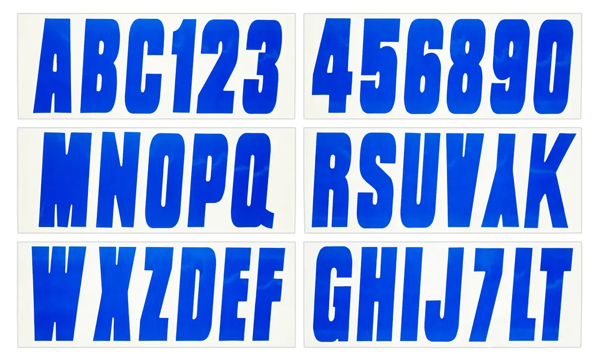 Hardline Products Blu350ec Series 350 Registration Kit, Solid Color Font (Includes 4 Sets Of 3" A-Z, 0-9) 2