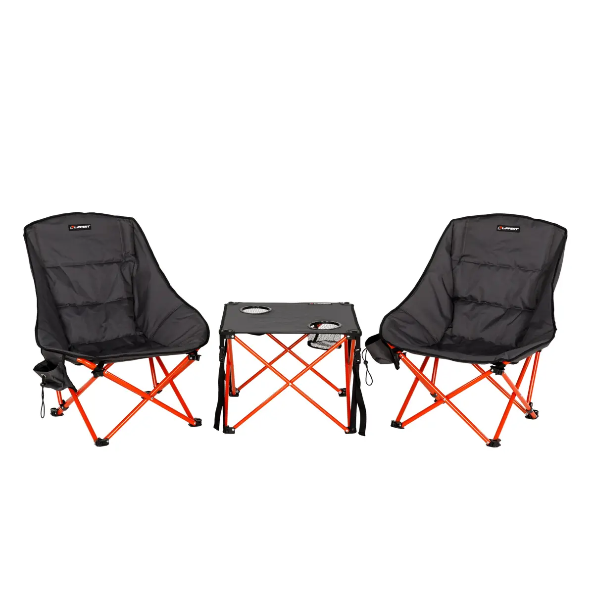 Lippert 2023053719 Baja Overlanding Chair & Table Set, Dark Grey/Red, 250Lb Chair, 45Lb Table, Compact Camping Set 2