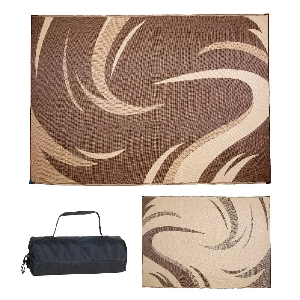 Ming's Mark Sd8117 Reversible Mat, Swish, Brown/Tan, 8' X 11' 1