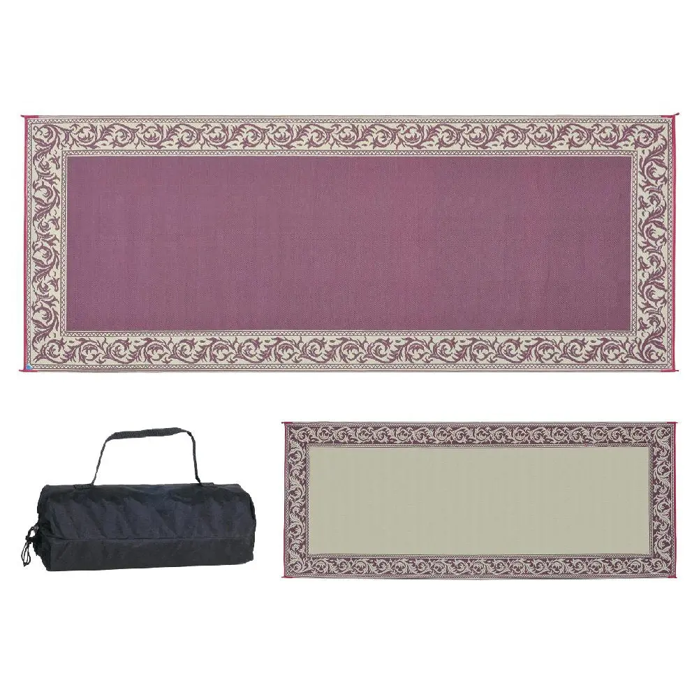 Ming's Mark Rc5-Burg Reversible Mat, Classical Burgundy/Beige, 8' X 20' 1