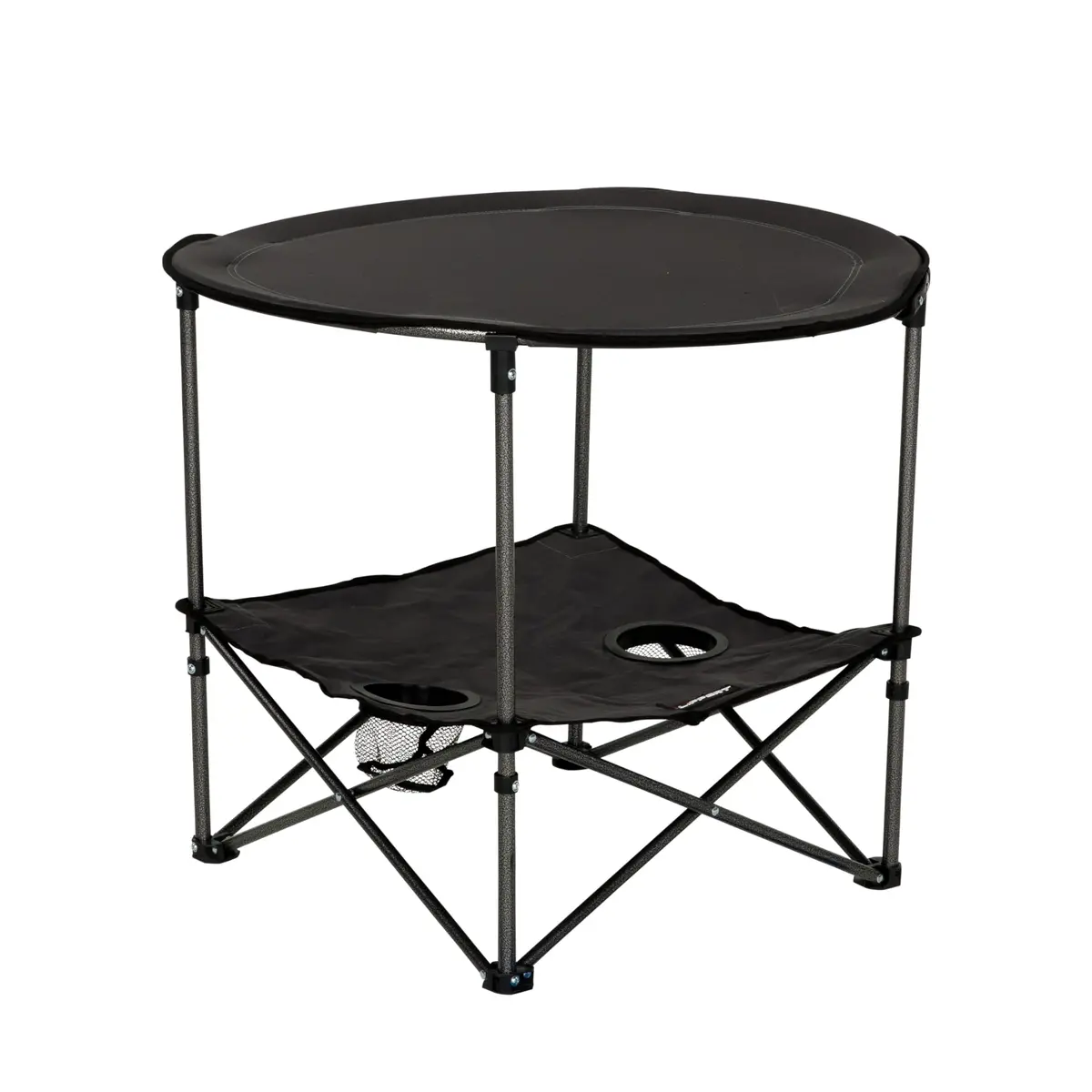 Lippert 2023053720 Two-Tier Folding Camping Table Dark Grey, 4.3" X 14.6" X 27.4" Folded, 80 Lbs. 2