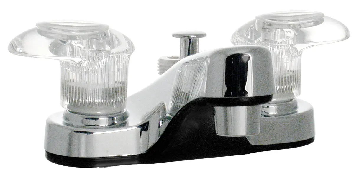 Valterra Pf222341 Catalina Faucet, Chrome Finish Rv Bathroom Lavatory Diverter, Two Clear Acrylic Levers 2