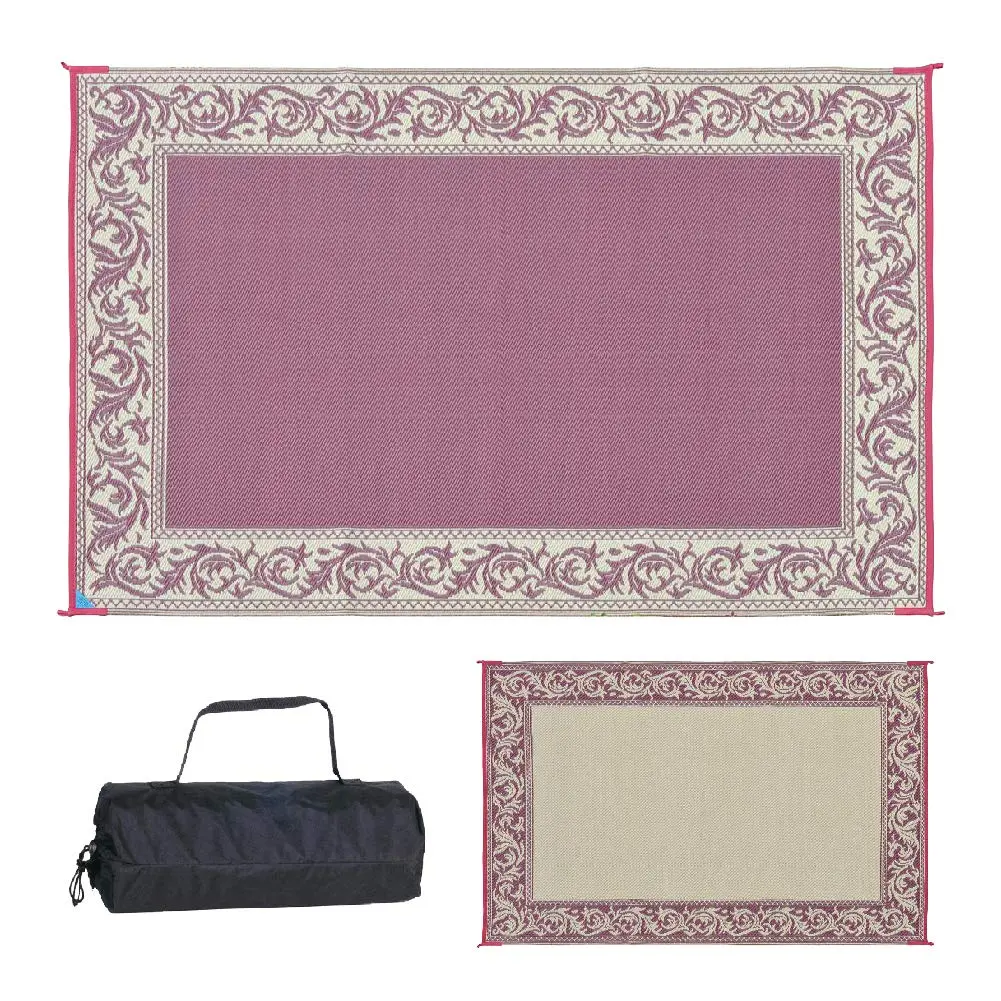 Ming's Mark Rd5-Burg Reversible Mat, Classical Burgundy/Beige, 6' X 9' 1