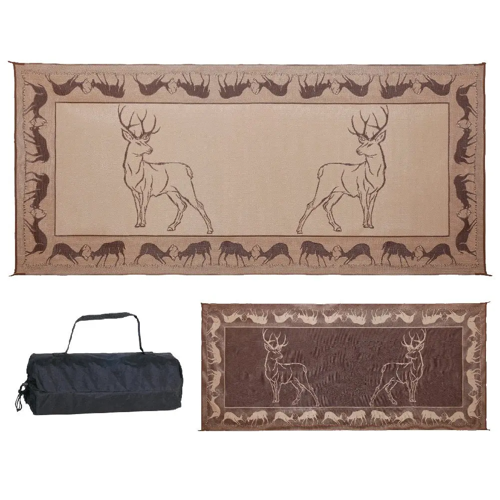 Ming's Mark Pe1 Reversible Mat, Deer Brown/Beige, 8' X 18' 1