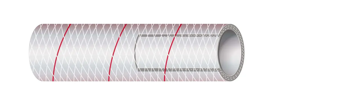 Shield 16-162-1186 Shields Marine Hose Clear Reinforced Series 162 Pvc Tubing W/, Red Tracer 2