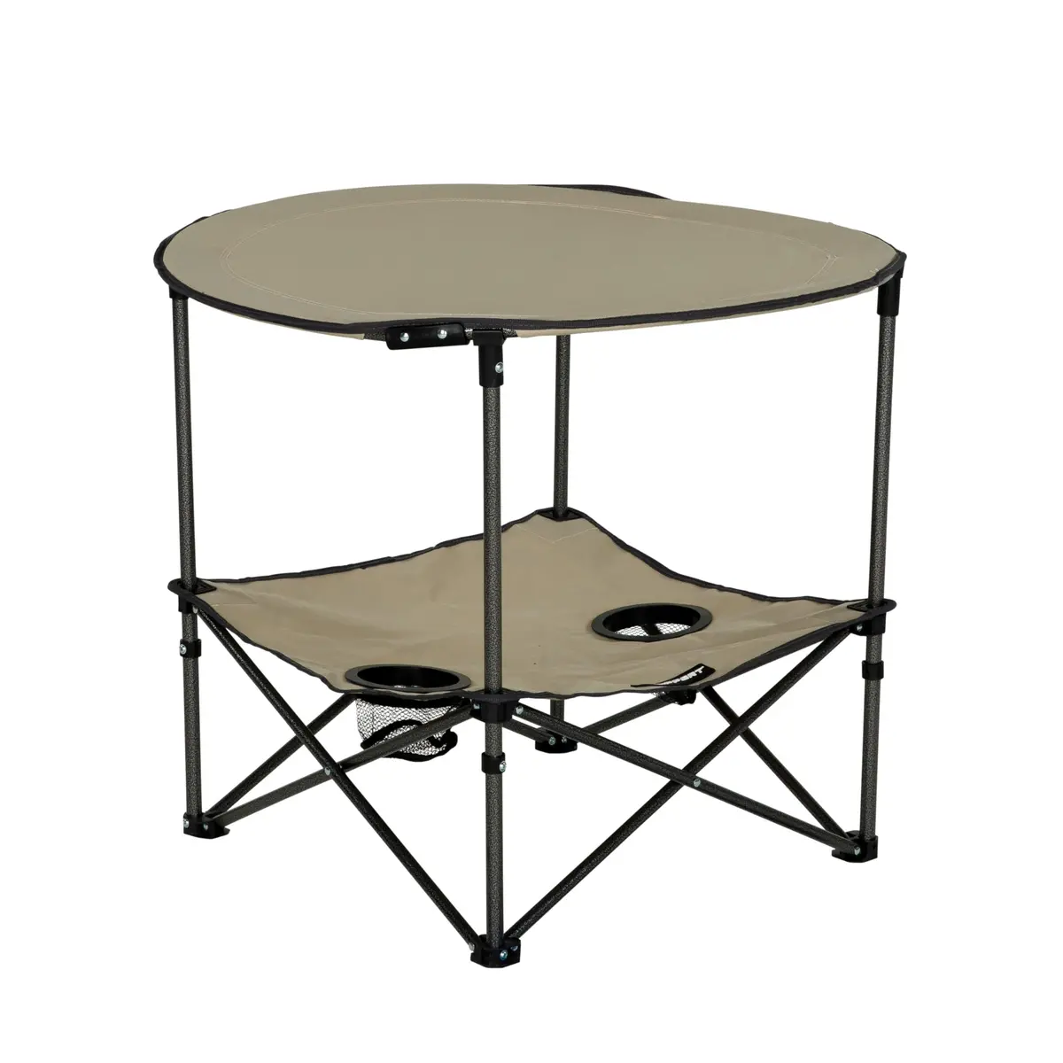 Lippert 2023053721 Two-Tier Folding Camping Table Sand, 4.3" X 14.6" X 27.4" Folded, 80 Lbs. 2
